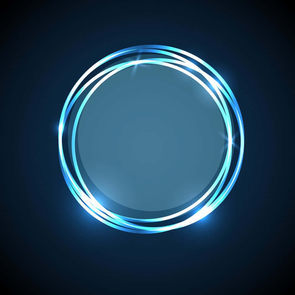 A Blue Circle With Lights On A Dark Background