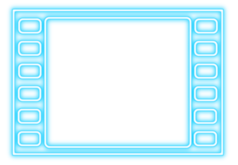 Blue Neon Frame Design PNG