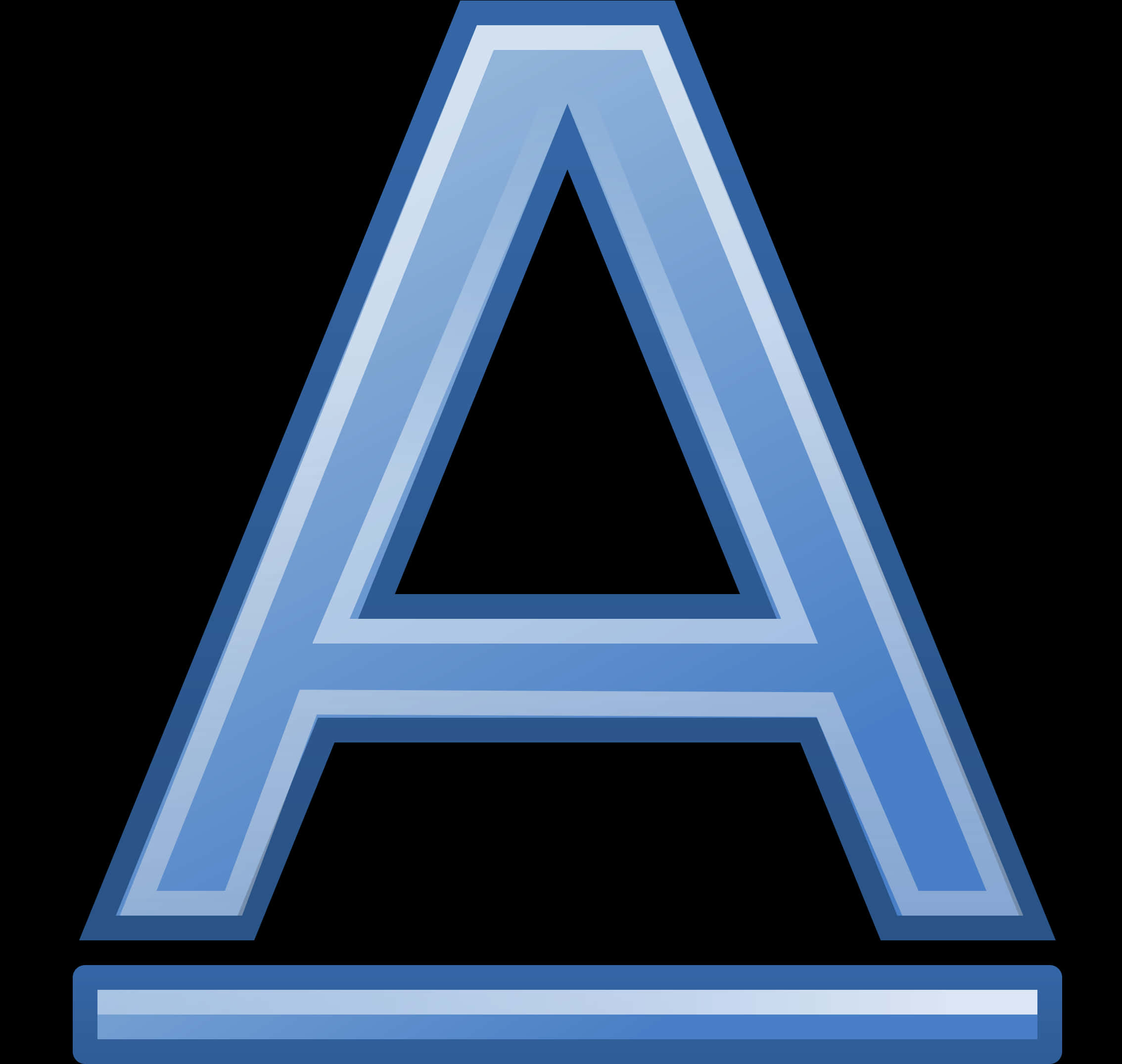 Blue Neon Letter A PNG
