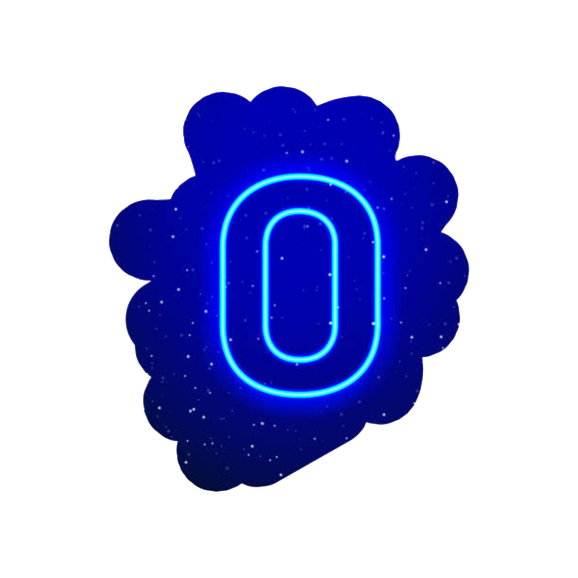 Blue Neon Letter O