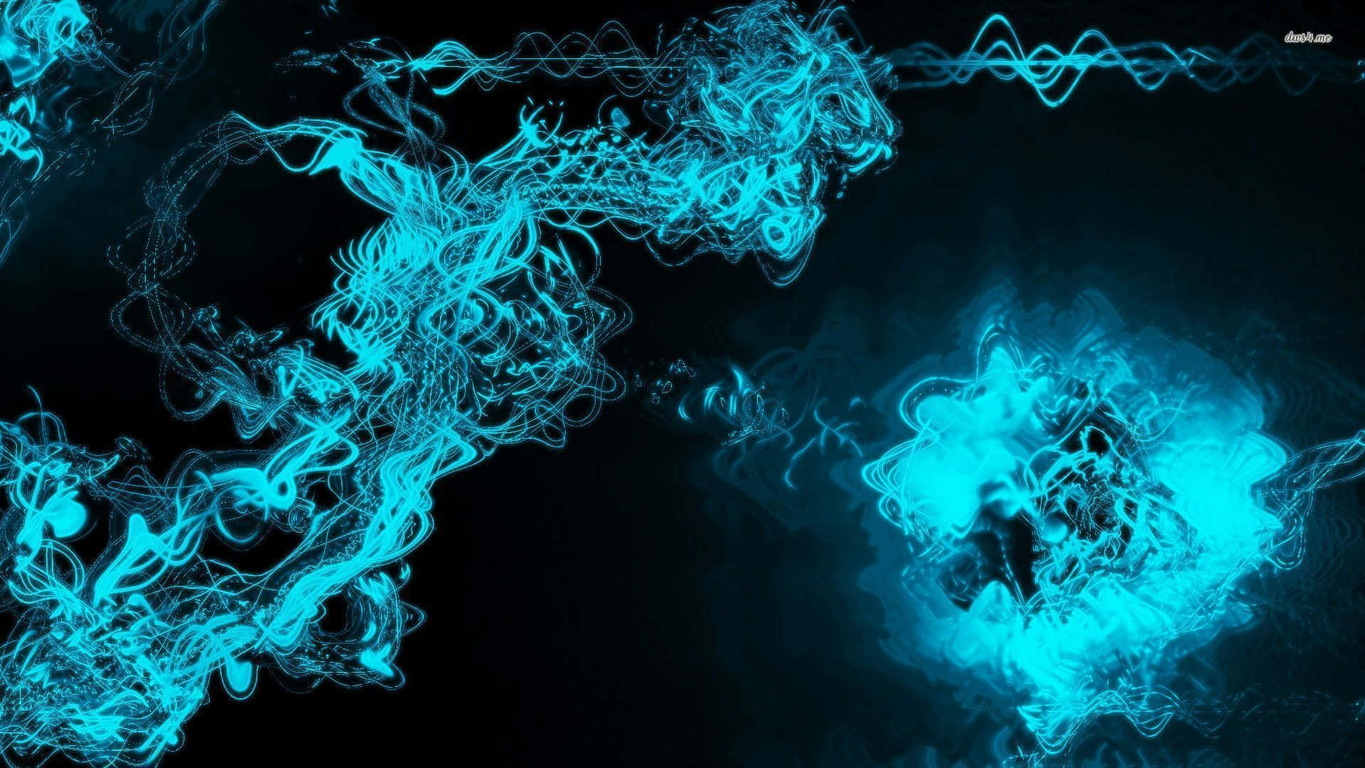 Blue Smoke And Flames On A Black Background Wallpaper