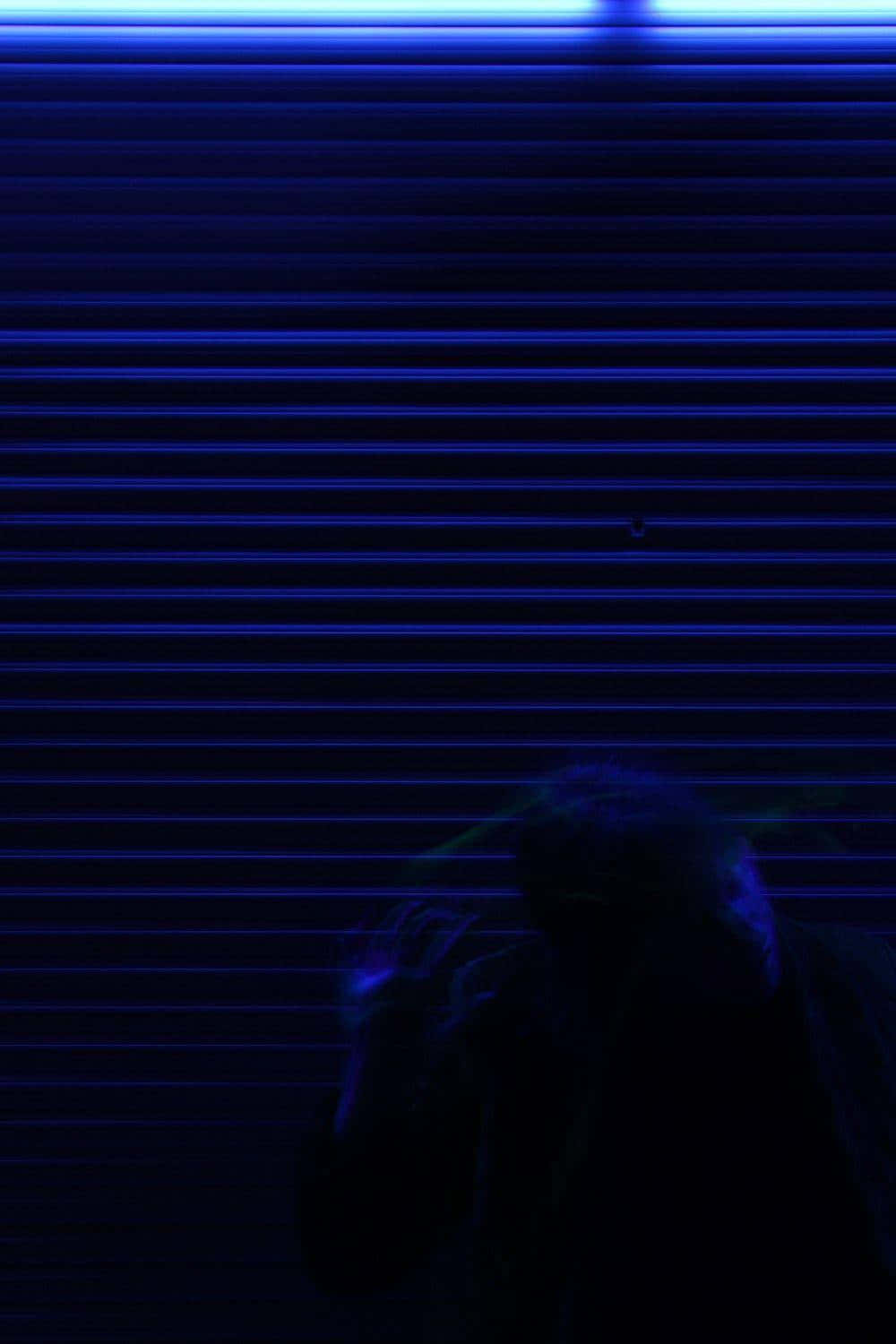 Blue Neon Lines Aesthetic Wallpaper