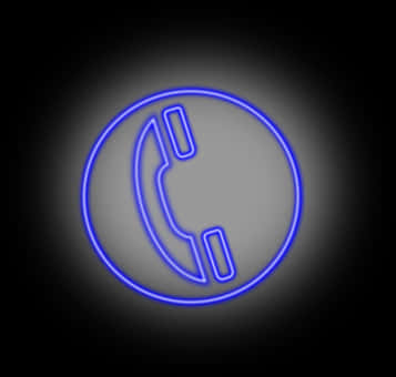 Blue Neon Phone Icon PNG