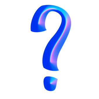 Blue Neon Question Mark PNG