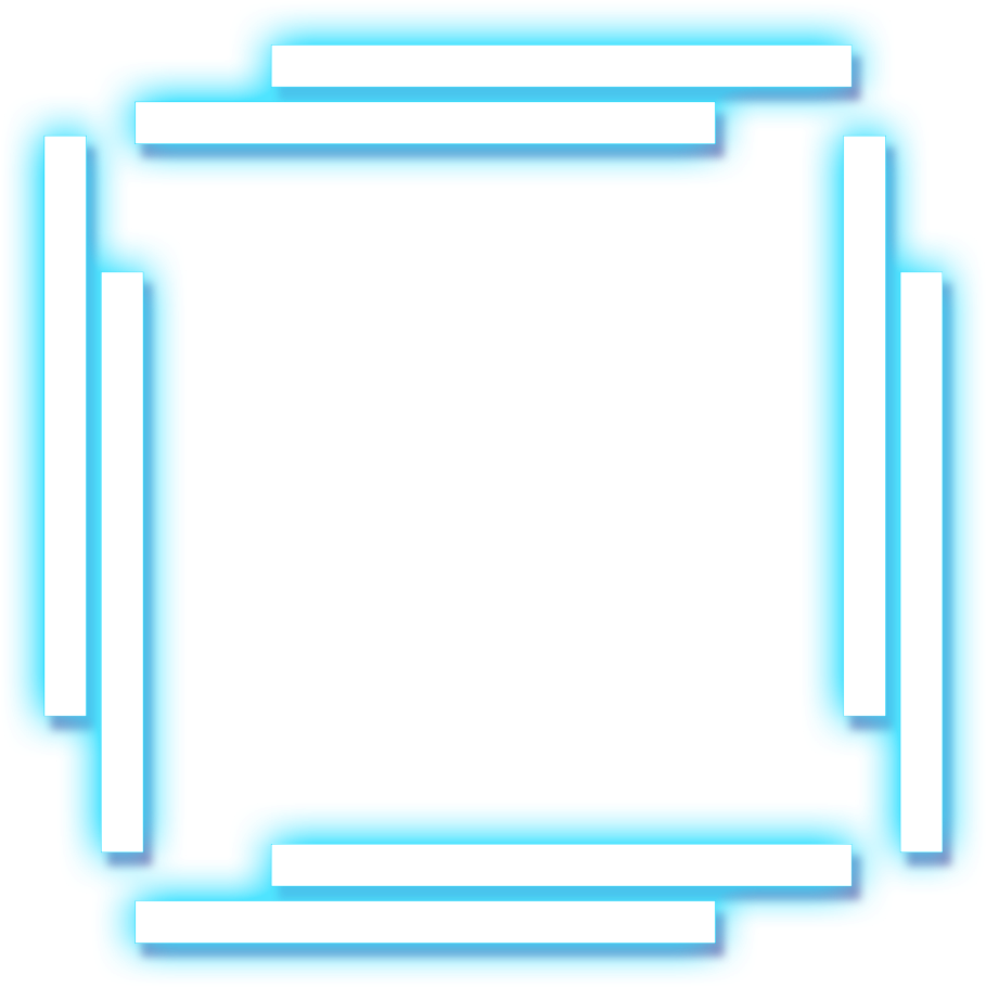 Blue Neon Rectangle Frame PNG