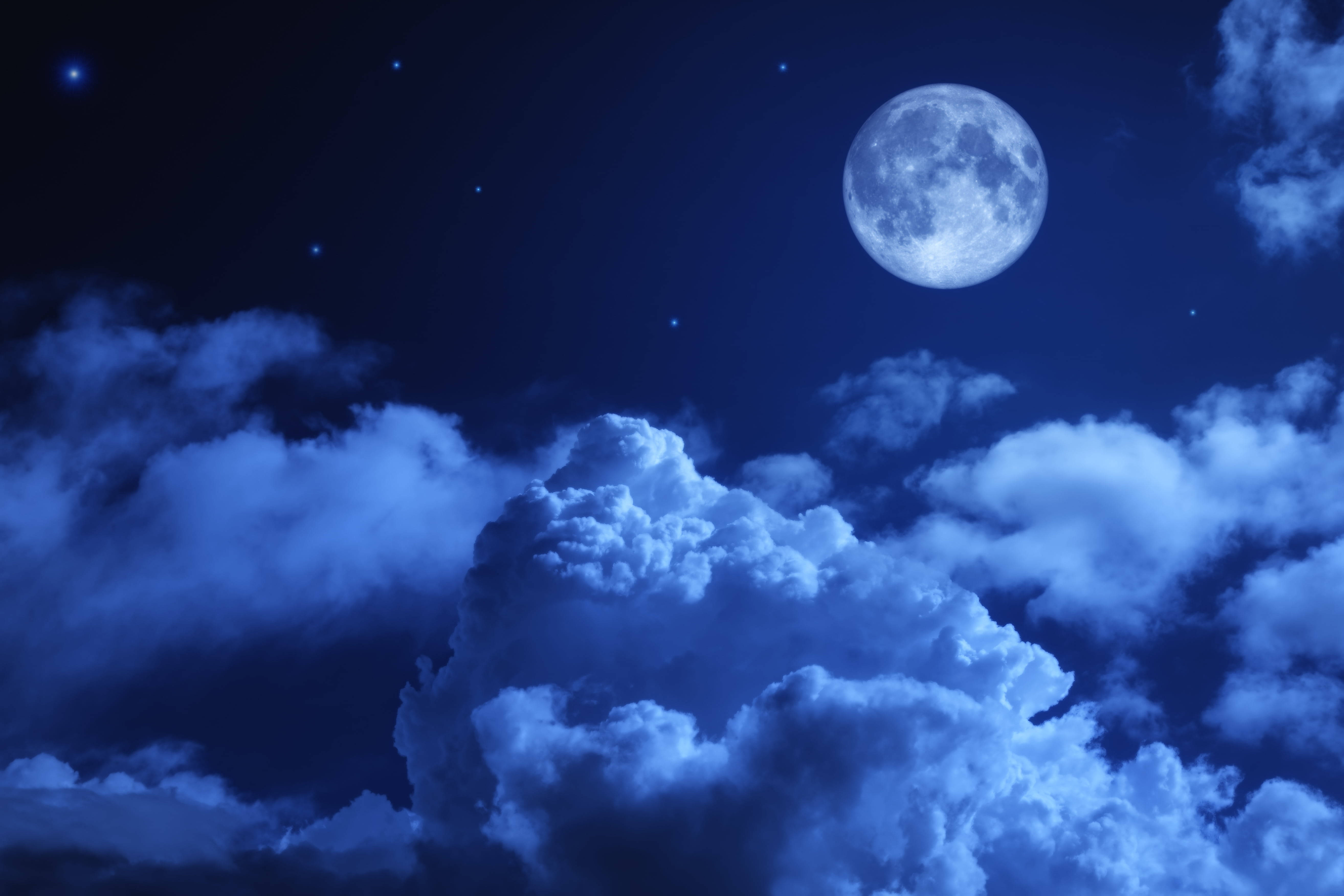 Blue Night High Resolution Clouds Wallpaper