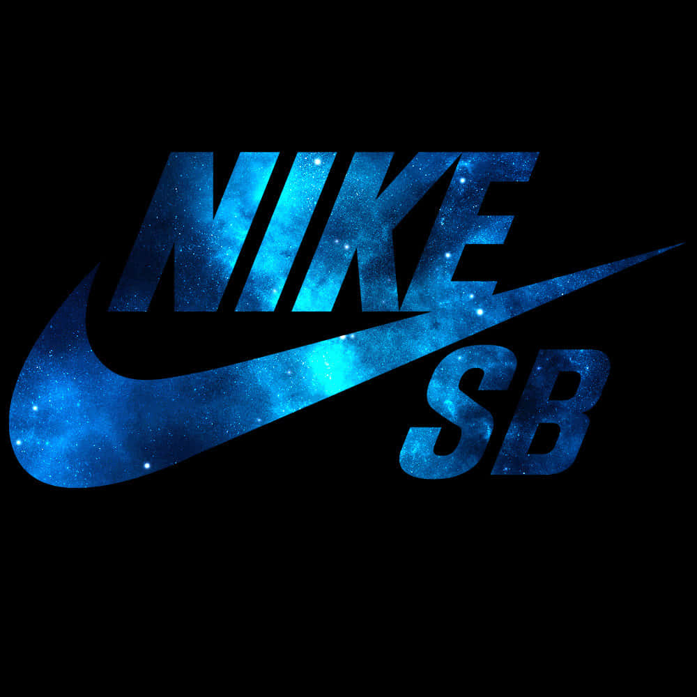 Striking Blue Nike Logo on Abstract Background Wallpaper