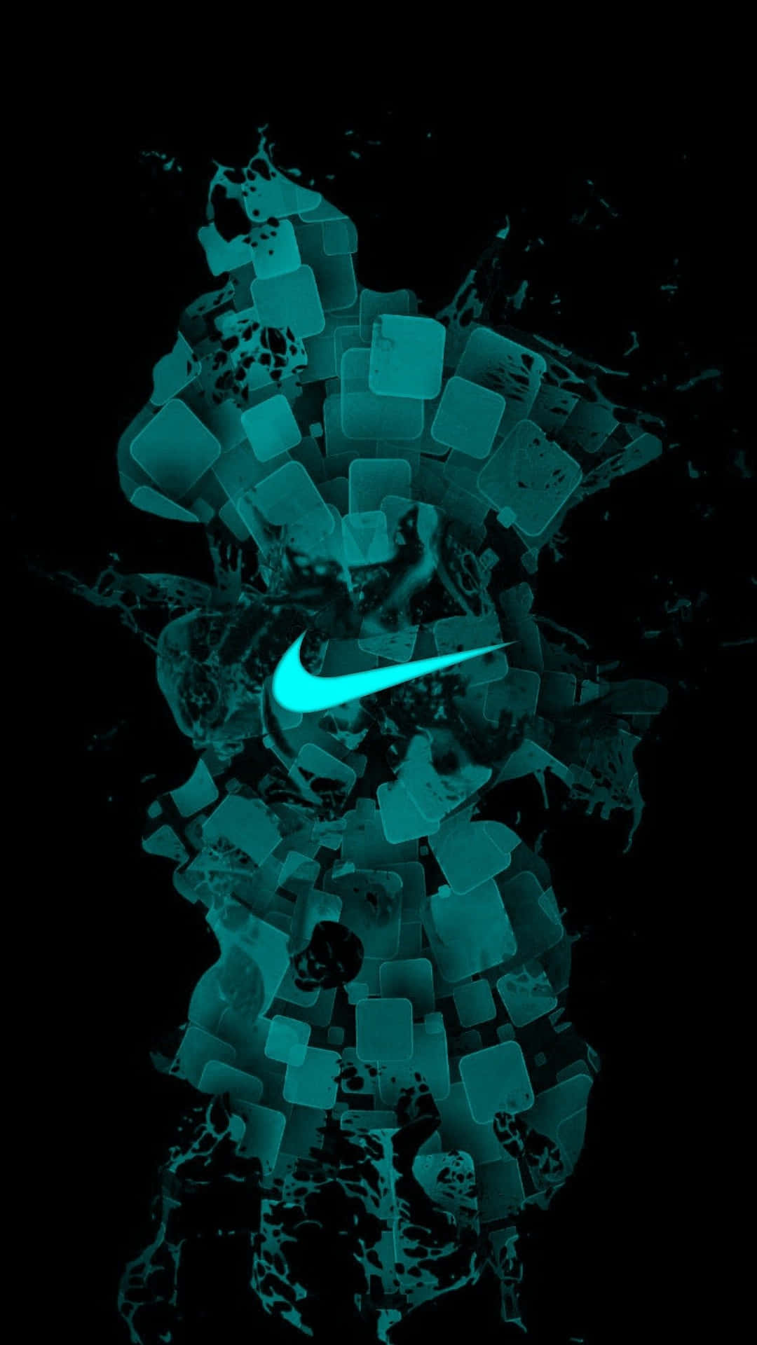 Blue Nike sneakers on a woodland trail Wallpaper