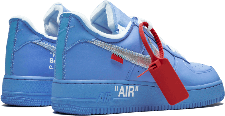 Blue Nike Air Force Sneakerswith Red Tag PNG