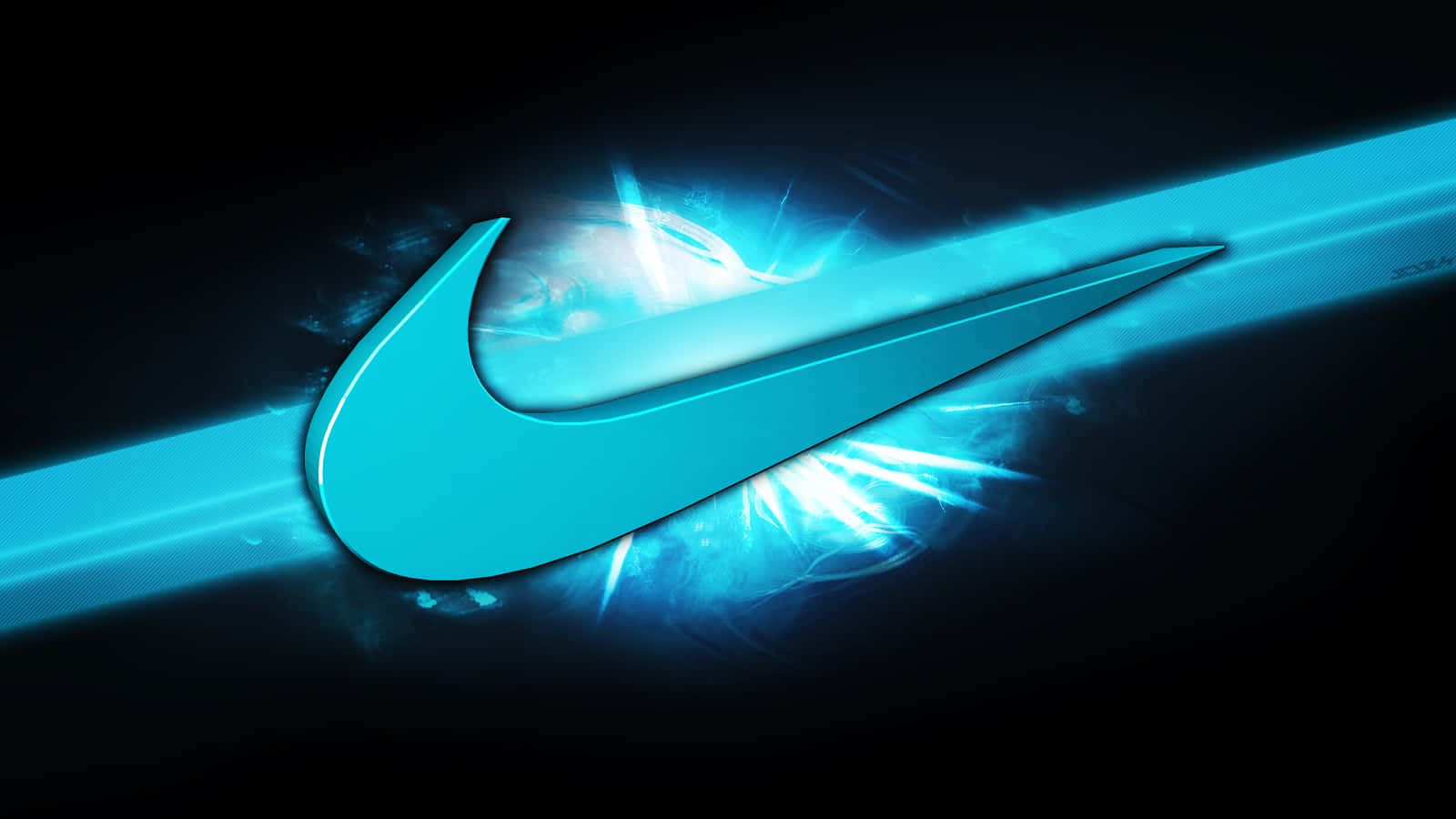 Blå Nike Swoosh-logo Wallpaper