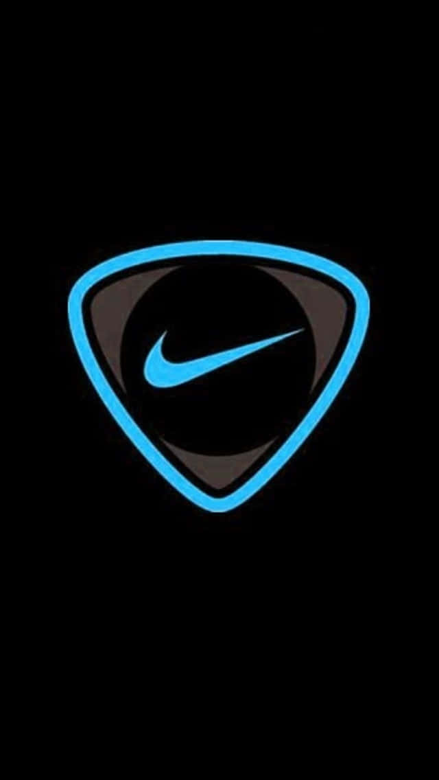 Blå Nike Logo Plastret på en Grunge Baggrund Wallpaper
