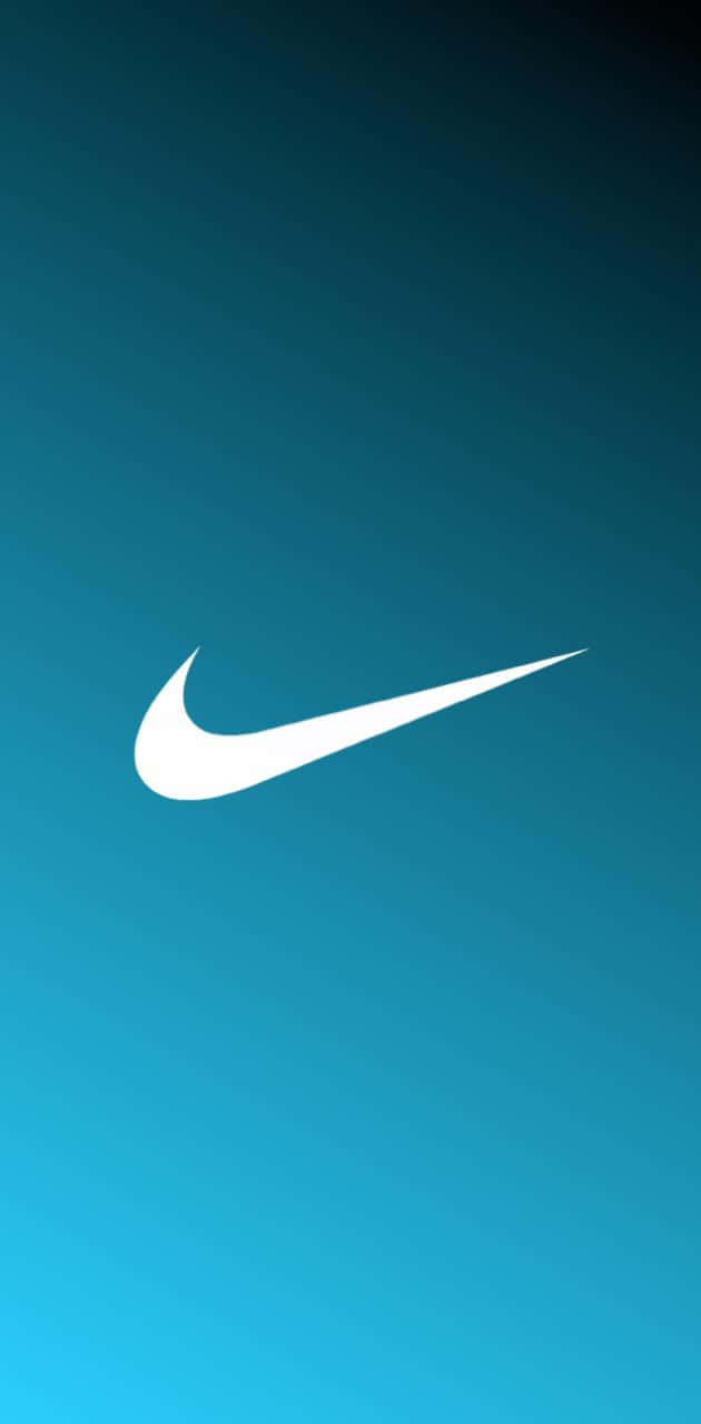 Logotipobrilhante Em Azul Da Nike. Papel de Parede