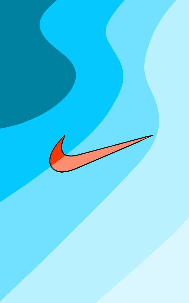 A Nike Logo On A Blue Background Wallpaper