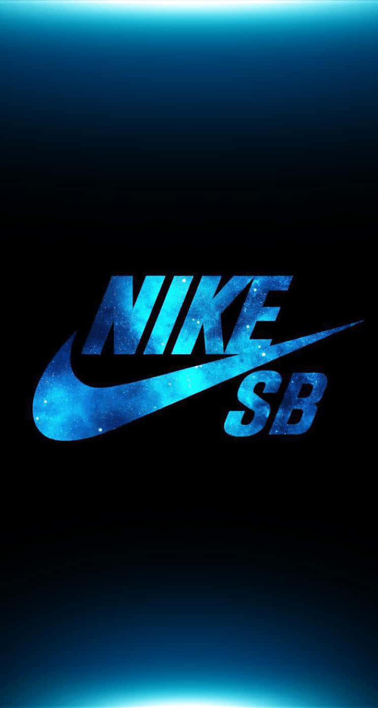Imagenlogo De Nike En Color Azul Sobre Un Fondo Blanco. Fondo de pantalla