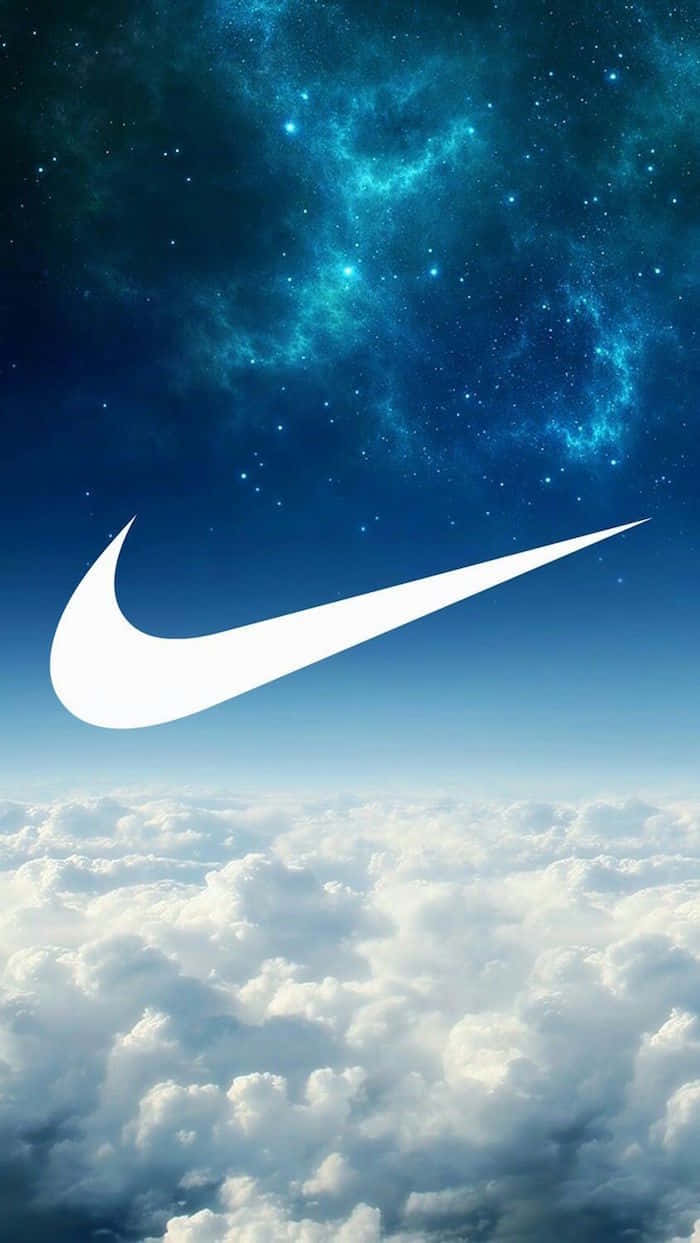 Blå Nike Logo 700 X 1243 Wallpaper