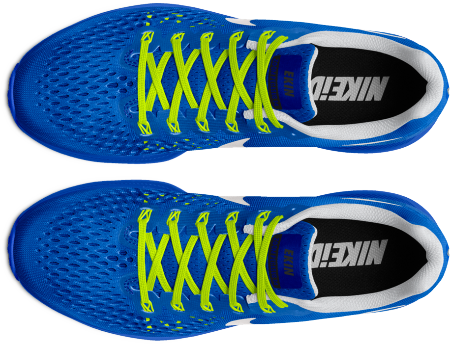 Blue Nike Running Shoes Top View PNG