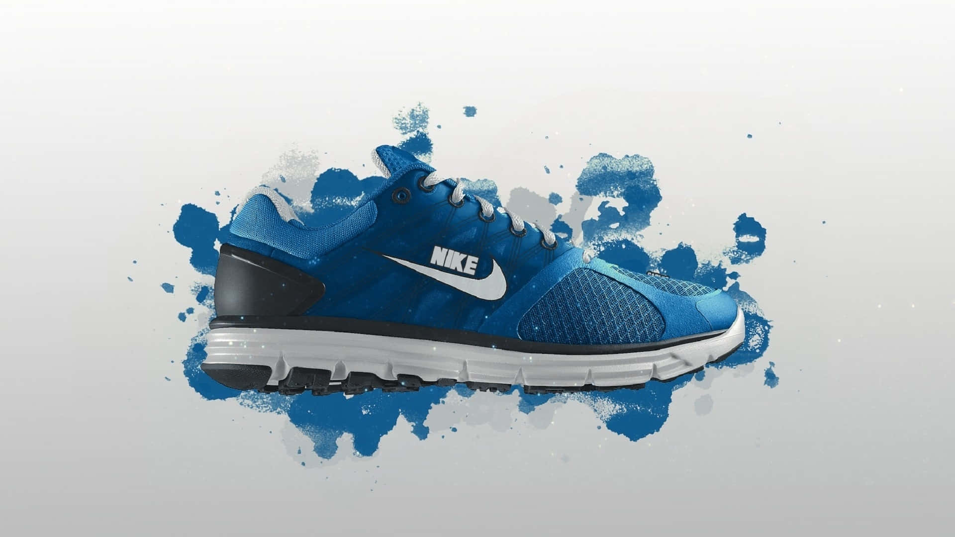 Blue Nike Shoe Splash Art Wallpaper