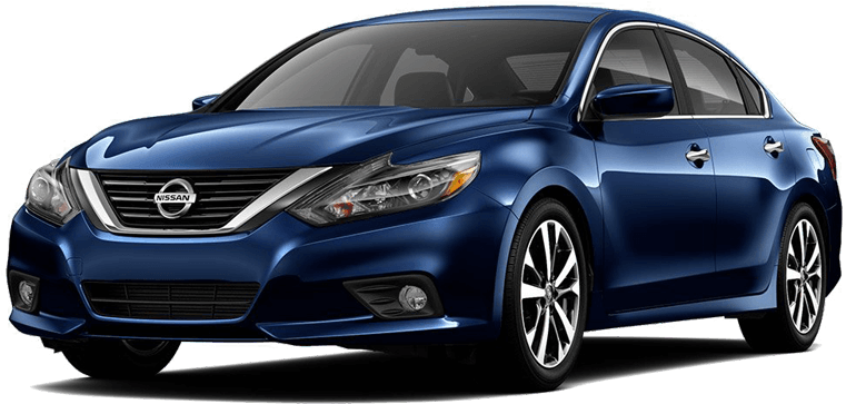 Blue Nissan Sedan Profile View PNG