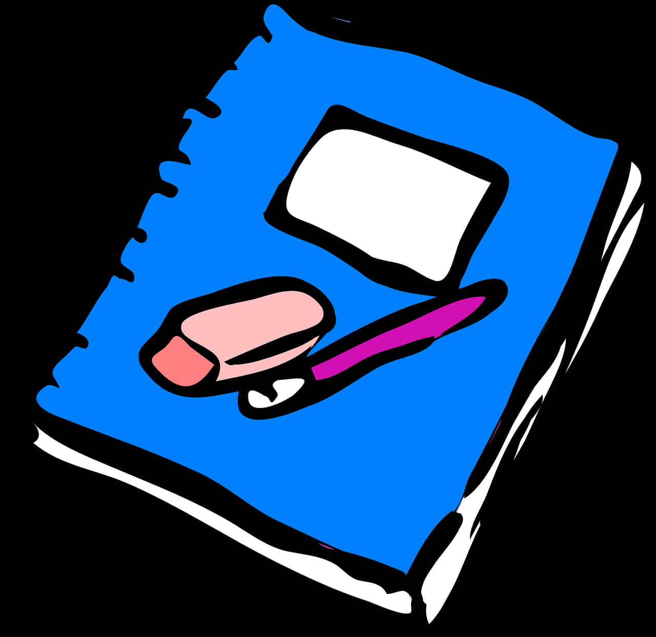 Blue Notebook Eraserand Pen PNG