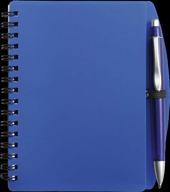 Blue Notebookand Pen PNG
