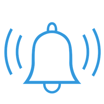 Download Blue Notification Bell Icon | Wallpapers.com