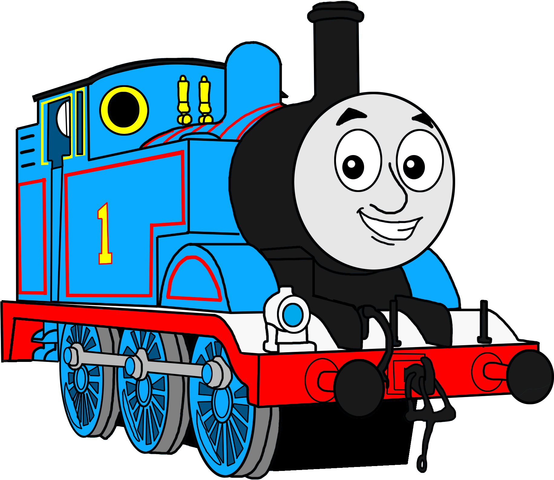 Blue Number One Train Cartoon PNG