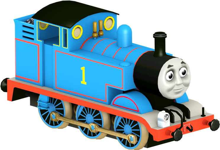 Download Blue Number One Train Cartoon Character | Wallpapers.com