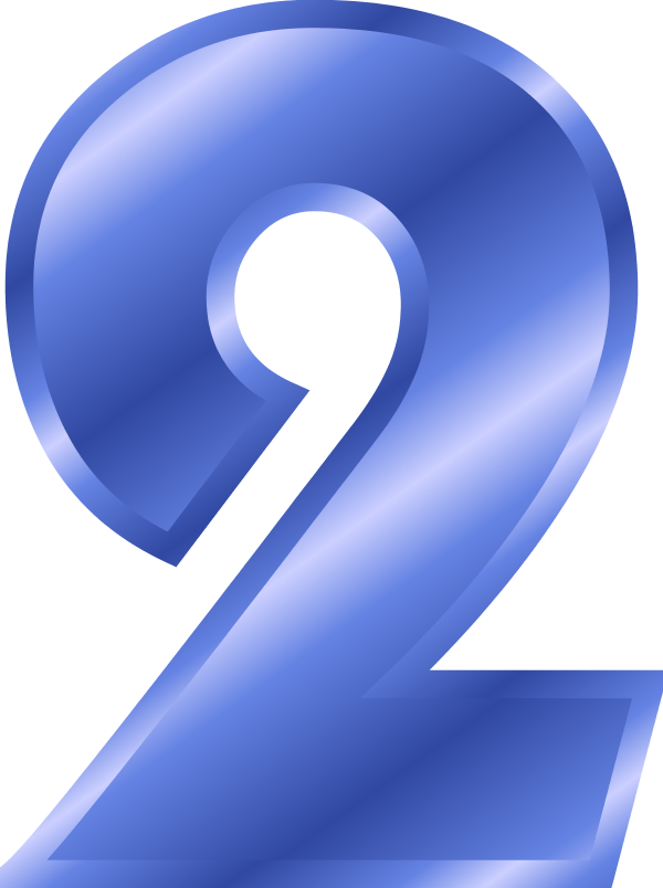 Blue Number2 Graphic PNG