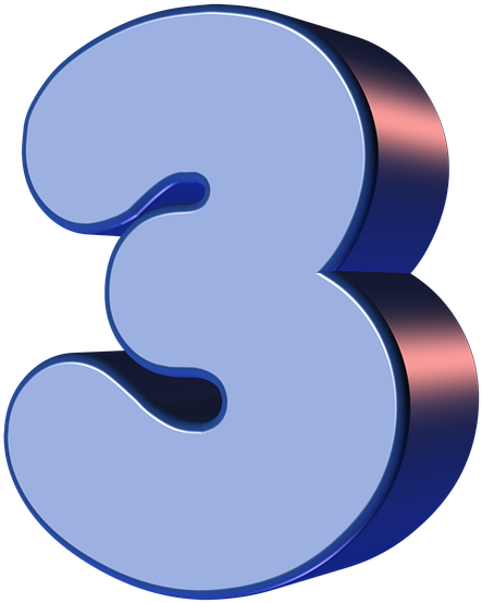 Blue Number3 Graphic PNG