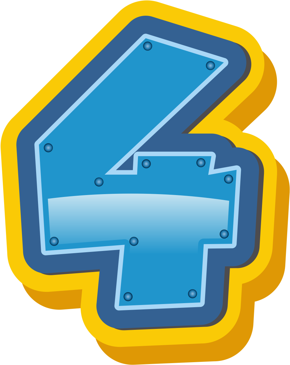 Blue Number4 Icon PNG