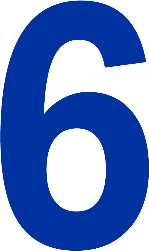 Blue Number6 Graphic PNG