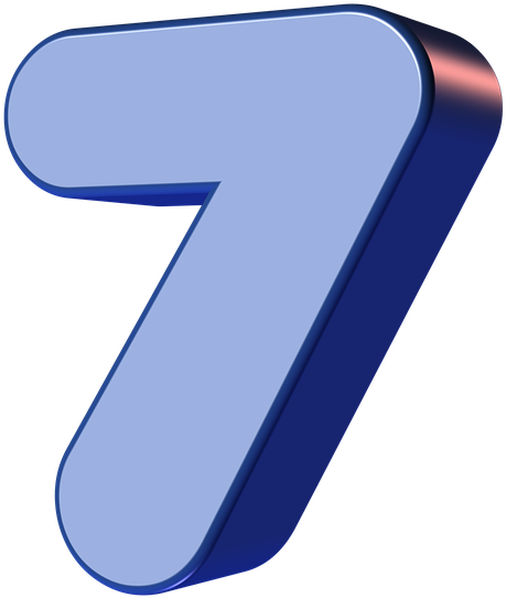 Blue Number7 Graphic PNG