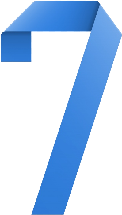 Blue Number7 Graphic PNG