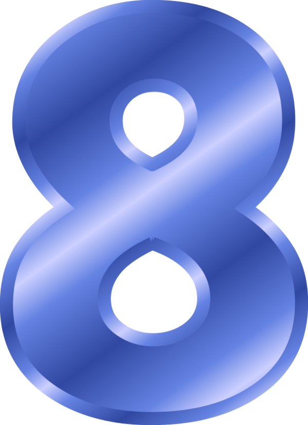 Blue Number8 Graphic PNG