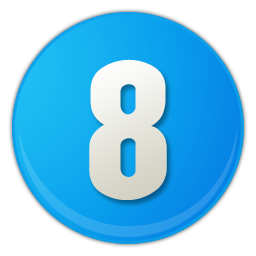 Blue Number8 Icon PNG