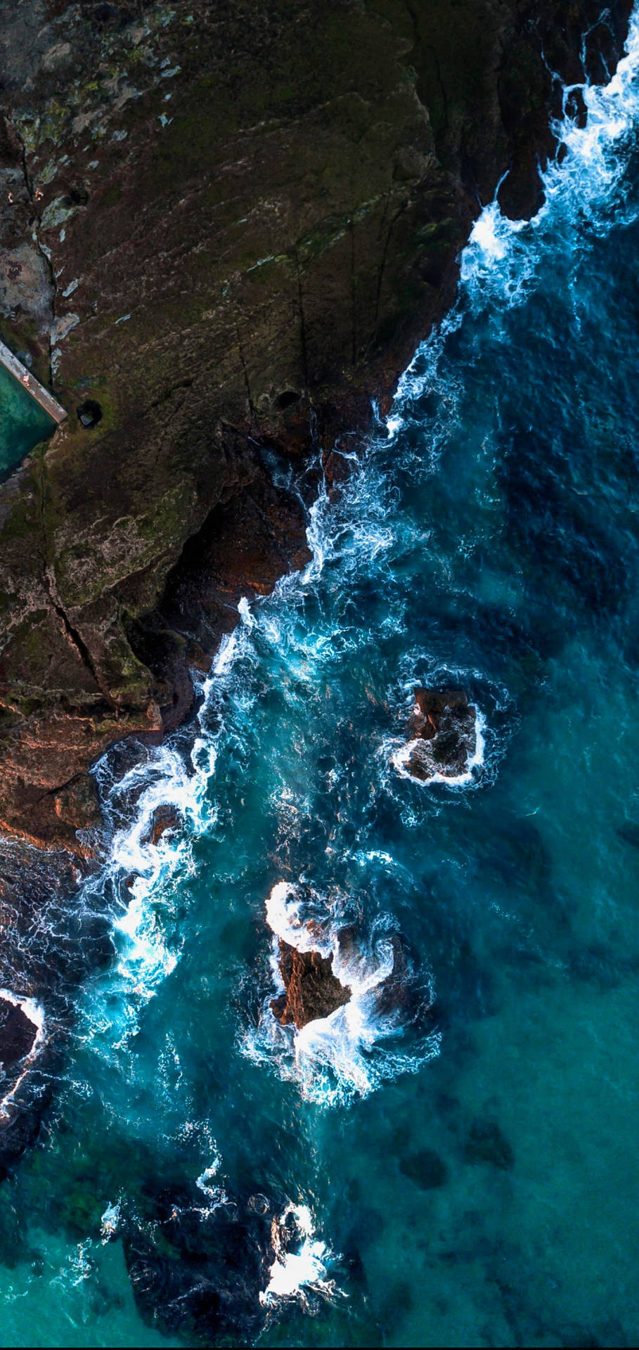 Blue Ocean Aerial Shot Iphone X Nature