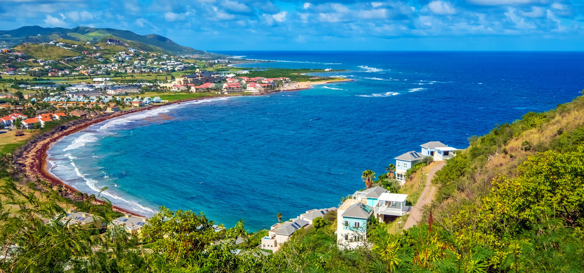 Blue Ocean In St Kitts And Nevis Wallpaper