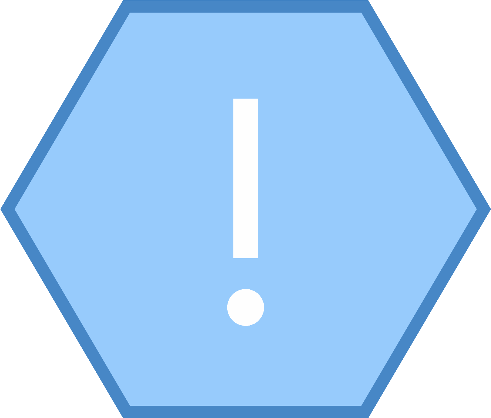 Blue Octagon Exclamation Mark Sign PNG