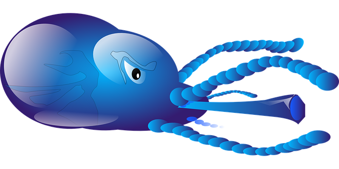 Blue Octopus Vector Art PNG