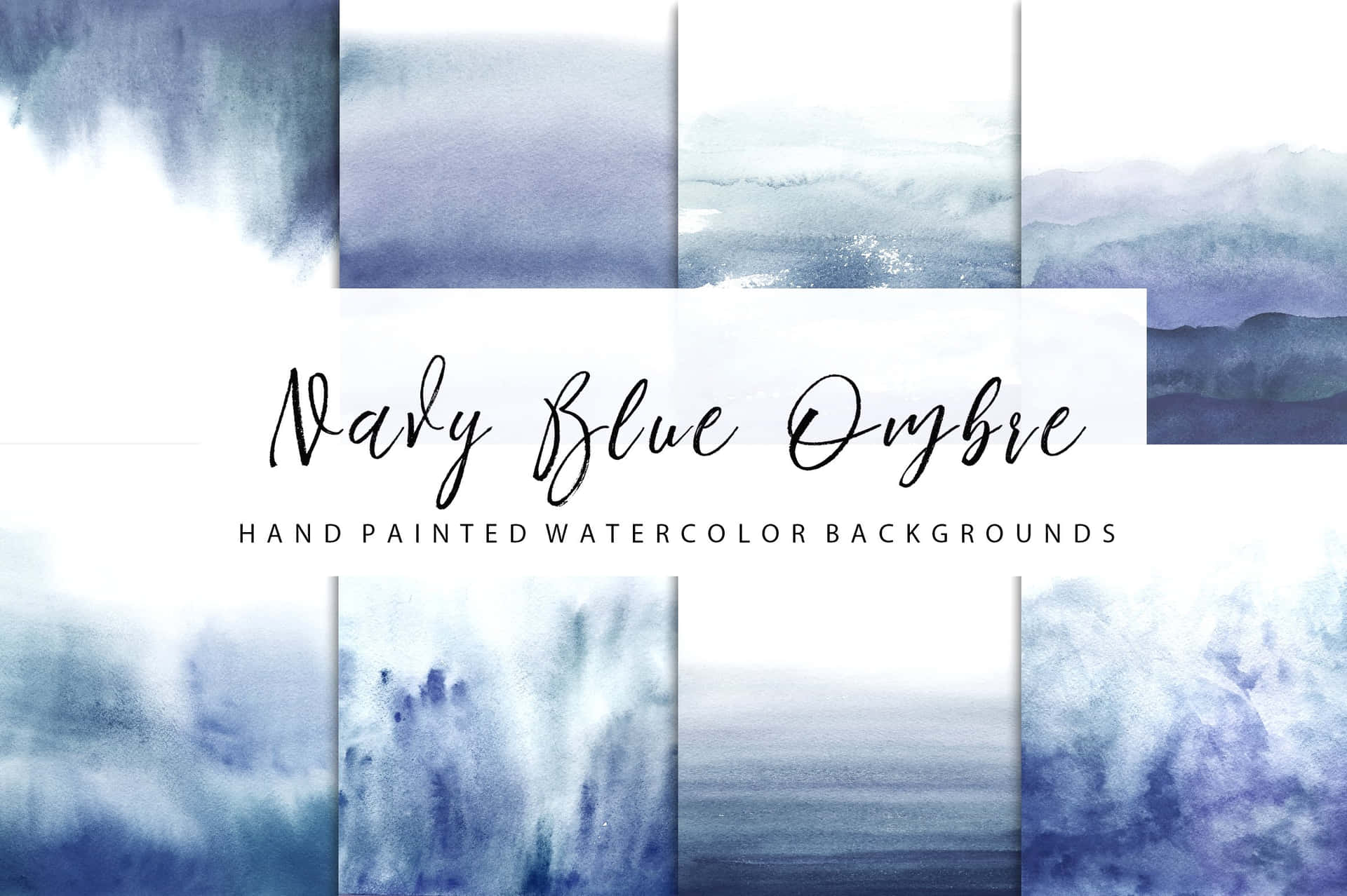 Blue Ombre Background Photo Collage Navy Blue Ombre