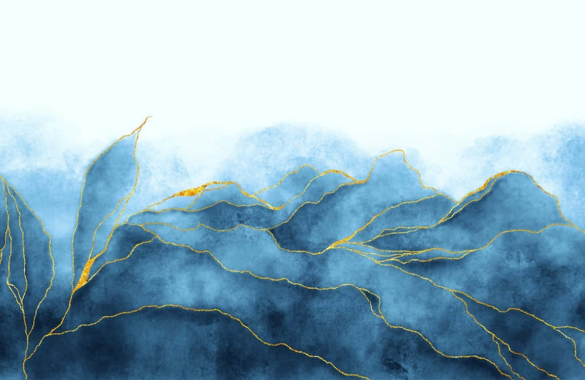 Blue Ombre Mountain Artwork Wallpaper