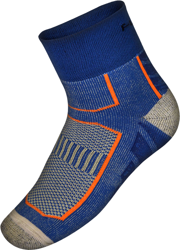 Blue Orange Athletic Ankle Sock.png PNG