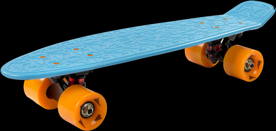 Blue Orange Skateboard Isolated PNG