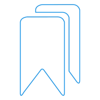 Blue Outline Bookmark Icon PNG