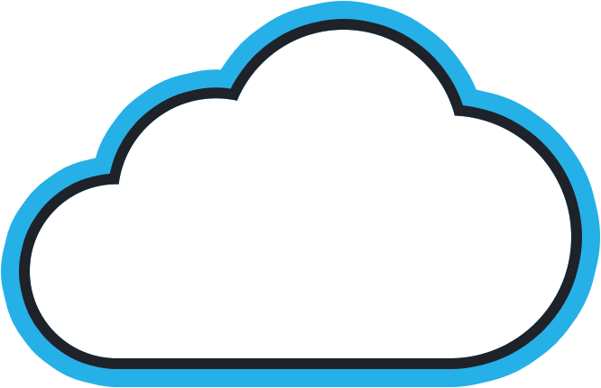 Blue Outline Cloud Icon PNG