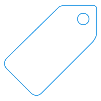 Blue Outline Price Tag Icon PNG