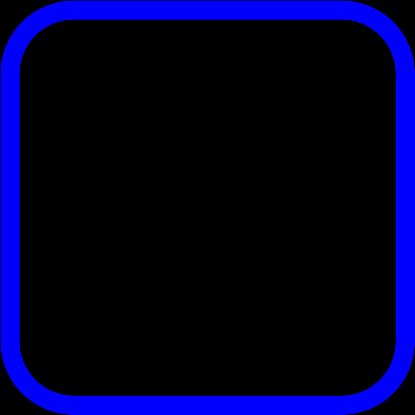 Blue Outlined Black Square PNG