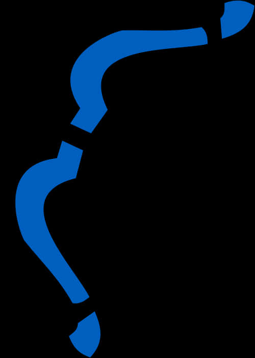 Blue Outlined Bow Silhouette PNG