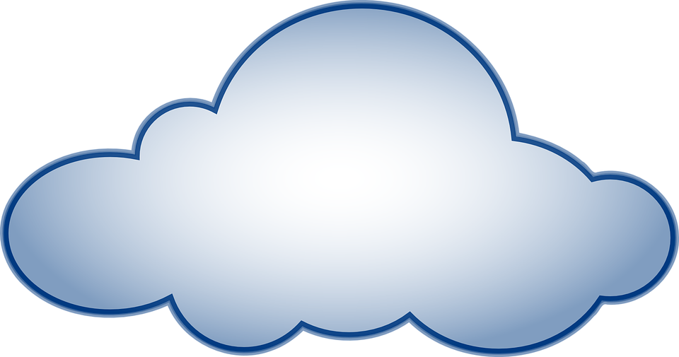 Blue Outlined Cloud Clipart PNG