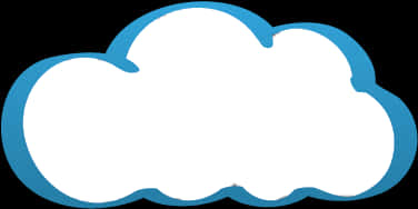 Blue Outlined Cloud Graphic PNG